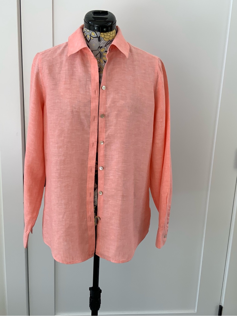 Foxcroft Peach Button-Front Shirt